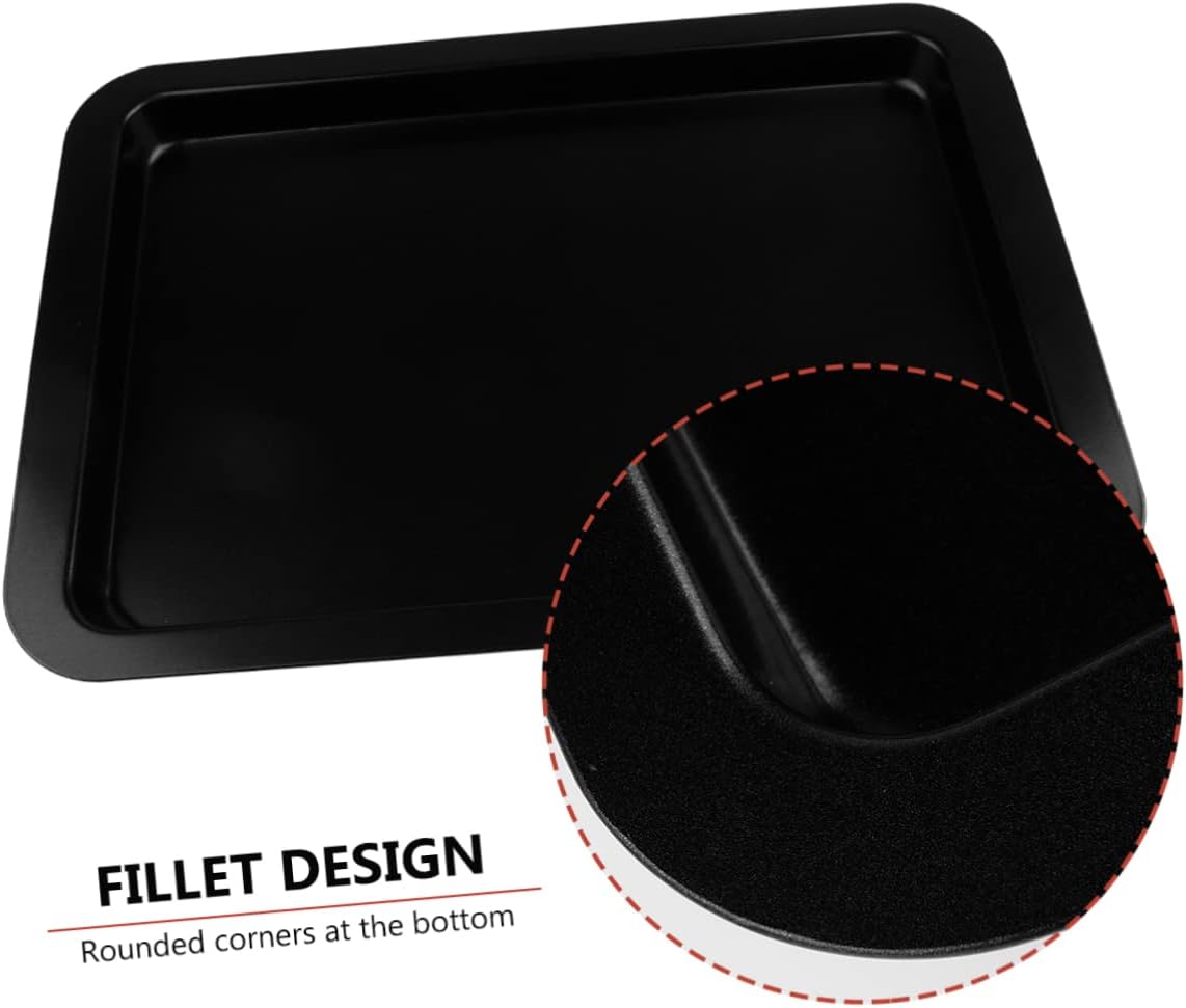 Ciieeo Non-stick Rectangular Baking Pan Large Cake Tray for Bread and Cakes Easy Clean Bakeware Black