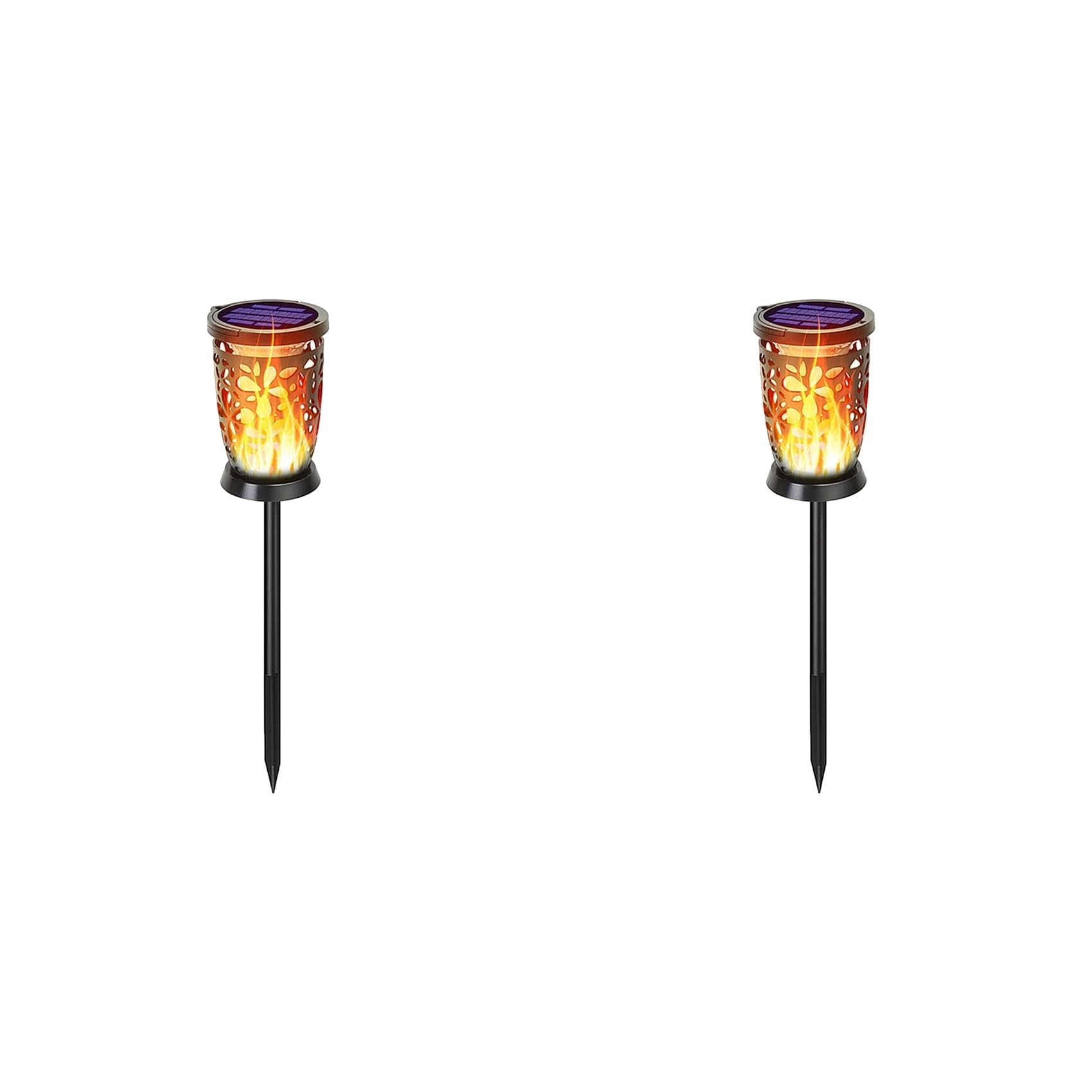 Flamme lumière solaire étanche IP65 avec 96 LED à scintillement dynamique pour cour