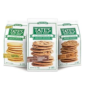 Tate’s Bake Shop Gluten Free Cookies Variety Pack, Lemon, Ginger Zinger and Chocolate Chip Cookies, 3 – 7 oz Bags