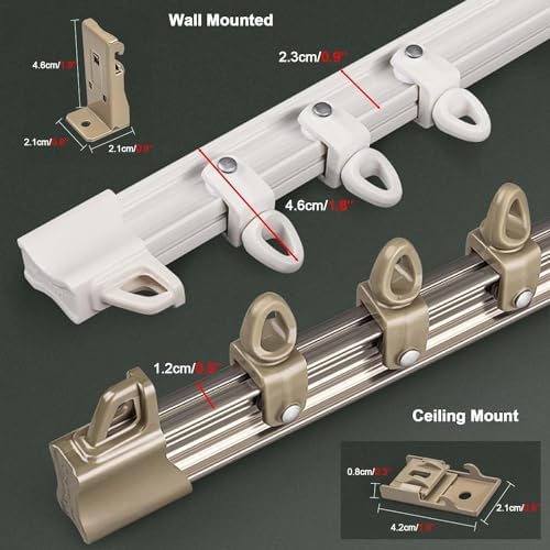 Ceiling Mount Curtain Track System - Flexible Straight/Curved Rail for Shower, Gazebo, Patio, Bedroom - Durable, Easy Install, Ideal for Home Decor