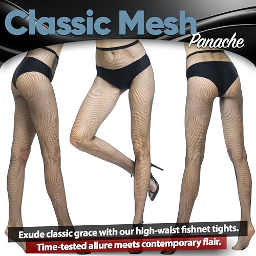 Image of Black Fishnet Tights - High Waist Sheer Seamless Pantyhose for Women - Flexible and Breathable Stockings for S-L Size - Comfortable and Stylish for Dance, Fashion, or Everyday Wear - Small Net