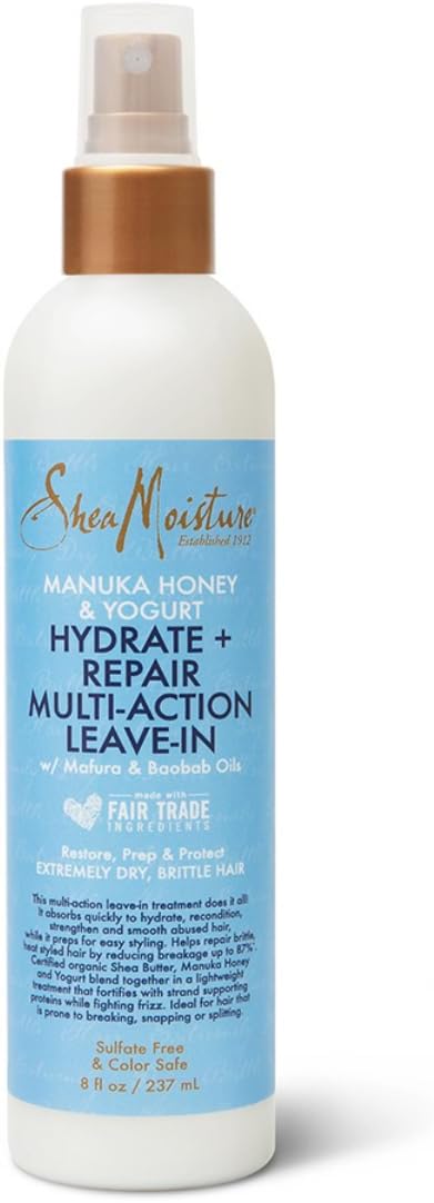 Shea Moisture Manuka Honey & Yogurt Hydrate + Repair Multi-Action Leave-In w/ Mafura & Baobab Oils Spray Treatment, Pack Of 1