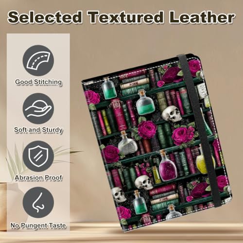 Image of Photo Album 4x6 120 Photos with Strong Elastic Band, Bookshelf Skull | Large Capacity Premium Leather Picture Album, Portable Wallet Albums Photo Book for Family Anniversaries Wedding Baby