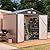 Aoxun 8x6 Shed with Floor Galvanized Steel Outdoor Storage Shed Metal Garden Shed with Double Doors, 15mm Moisture-Proof Floor & Ventilation, Sloped Roof for Bike/Generator/Tool Storage (Brown)