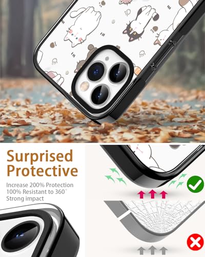 Sholbrak [3 in 1 Designed for iPhone 14 Pro Max Case Cute Cat Pattern Protective Phone Case Cover 6.7" Screen Protector + Camera Lens Protector【2X Military Grade Drop Tested / 6.6ft Drop Protection】 — view 3