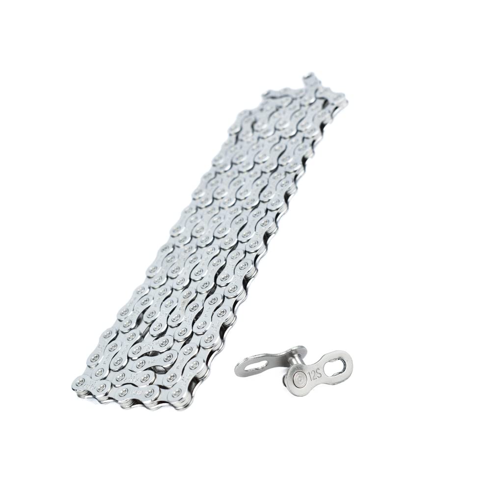 VG SPORTS Cadenas de bicicleta de 12 velocidades, cadenas de bicicleta ligeras medio huecas para bicicleta de carretera/MTB/BMX, plata/oro/titanio/arco iris con eslabón perdido…