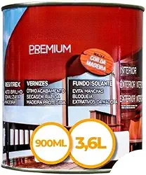 Verniz Brilhante Para Madeira Interno Secagem Rápida Lata Galão 900ml/3,6 Litros(Pinhão,900ML)
