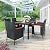 Ampela 7 Pieces Outdoor Patio Dining Set, Wicker Patio Conversation Set with Wooden Table Top and 6 Chairs with Soft Cushions for Deck, Backyard, Garden