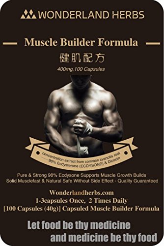 Raw Muscle Builder Formula 100 Capsules x (400Mg), Pure 98% Ecdysterone ECDYSONE & Dioscin, Natural Muscle Support and Testosterone Booster, Building Higher Lean Muscle Mass