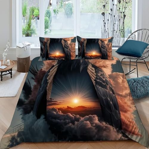 Housse de couette King fermeture éclair microfibre imprimé 3D l'aube - 3