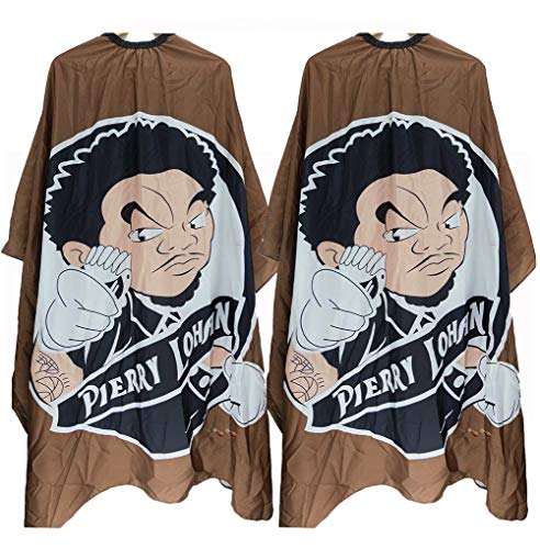 Fraleadam Professional Home Use Barber Cape 2-Pack, Nylon Salon Large Barber Cape for Men, Capes for Men Cutting Hair Professional Cutting Capes (Brown)