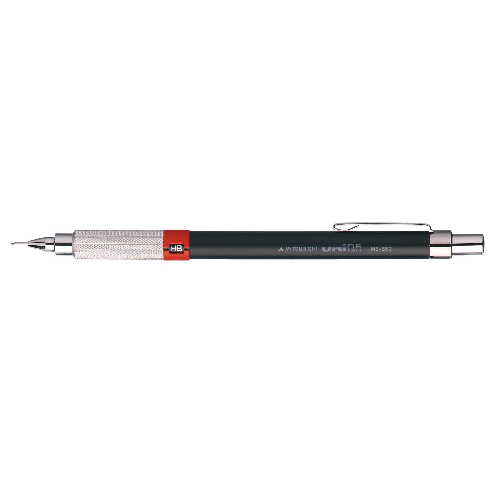 uni-ball - Uni Mitsubishi Pencil - Porte Mines Premium M552 Rechargeables - Dessin Technique - Avec Gradation Réglable et Gomme - Mine NanoDia - Lot Assorti de 4-0,3mm + 0,5mm + 0,7mm + 0,9mm