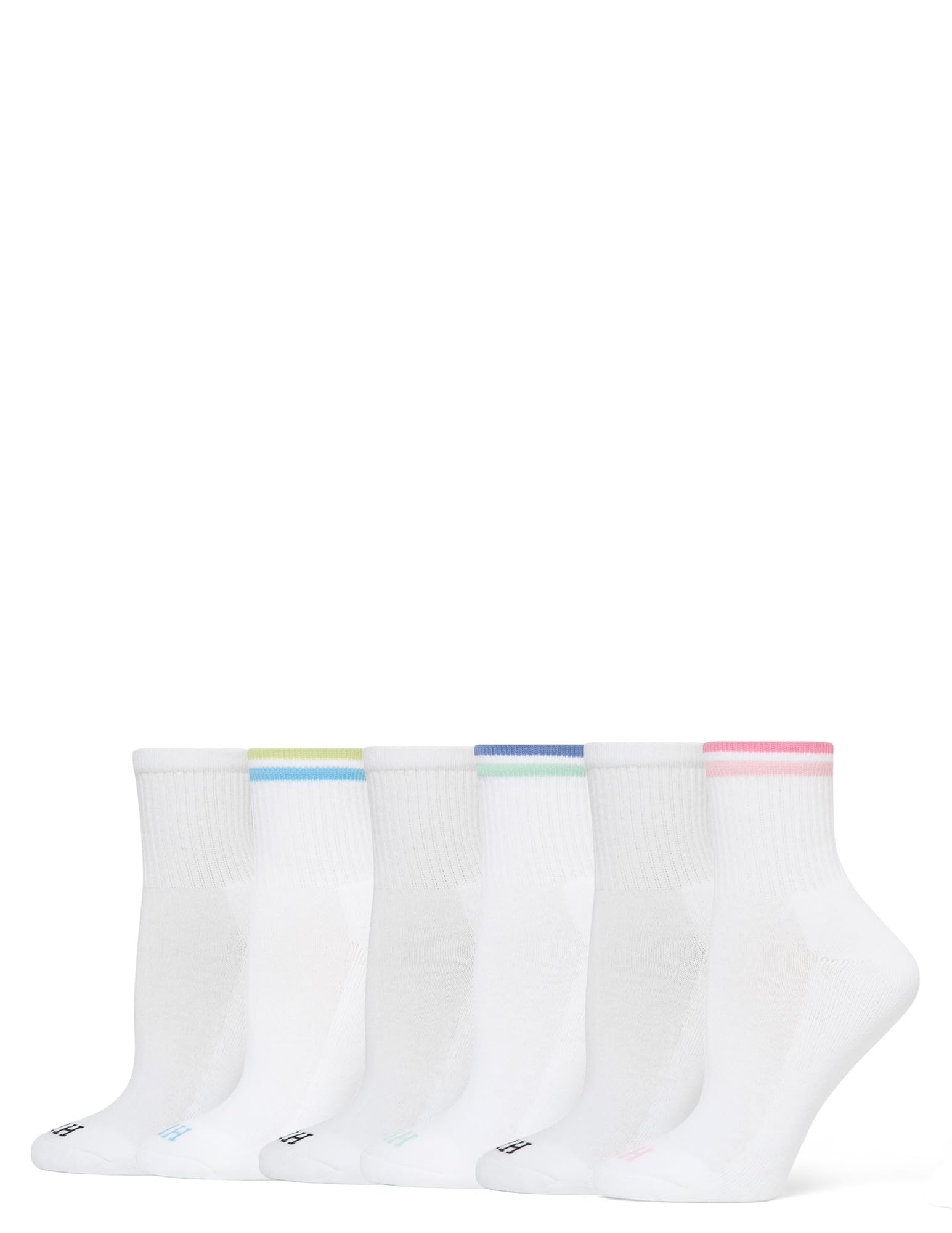 Women's Mini Crew Socks (6-Pack), Tipped - 6 Pair Pack, One Size-image-49