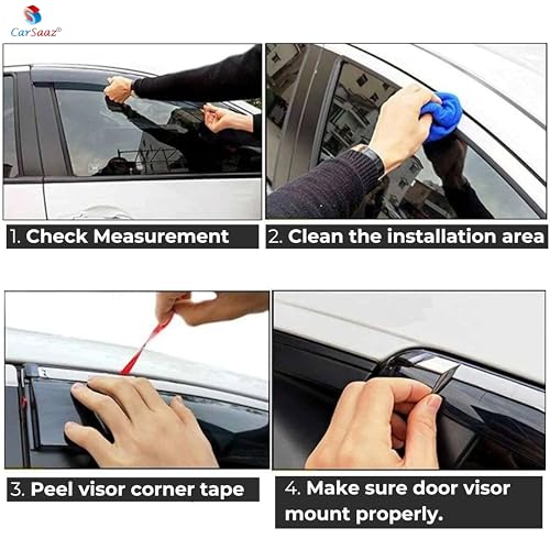 Image of CAR SAAZ Chrome Line Door Visor for Force Trax Cruiser (2021-Present) (Set of 8Pcs) | Rain Guard | Wind Deflector