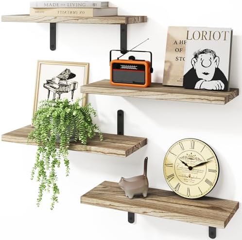 Fixwal Wall Floating Shelves for Room Decor, 4 Sets Floating Shel...