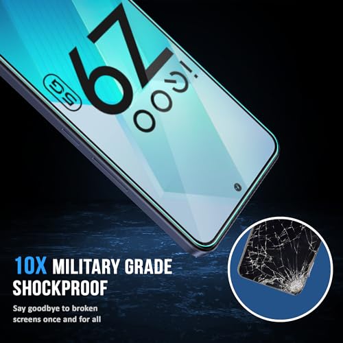 Image of ArmourPro Military-Grade Tempered Glass for IQOO Z9 / Vivo T3-9H Anti Scratch, Edge-to-Edge Coverage, HD Clarity, Smooth Touch, Case Friendly, Easy Installation Kit with Cable Protector