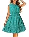 Plus Size 2023 Sun Summer Boho Green Polka Dot Short Dress Casual Sleeveless Ruffle Tiered Tie Neck Flowy Swing Dresses