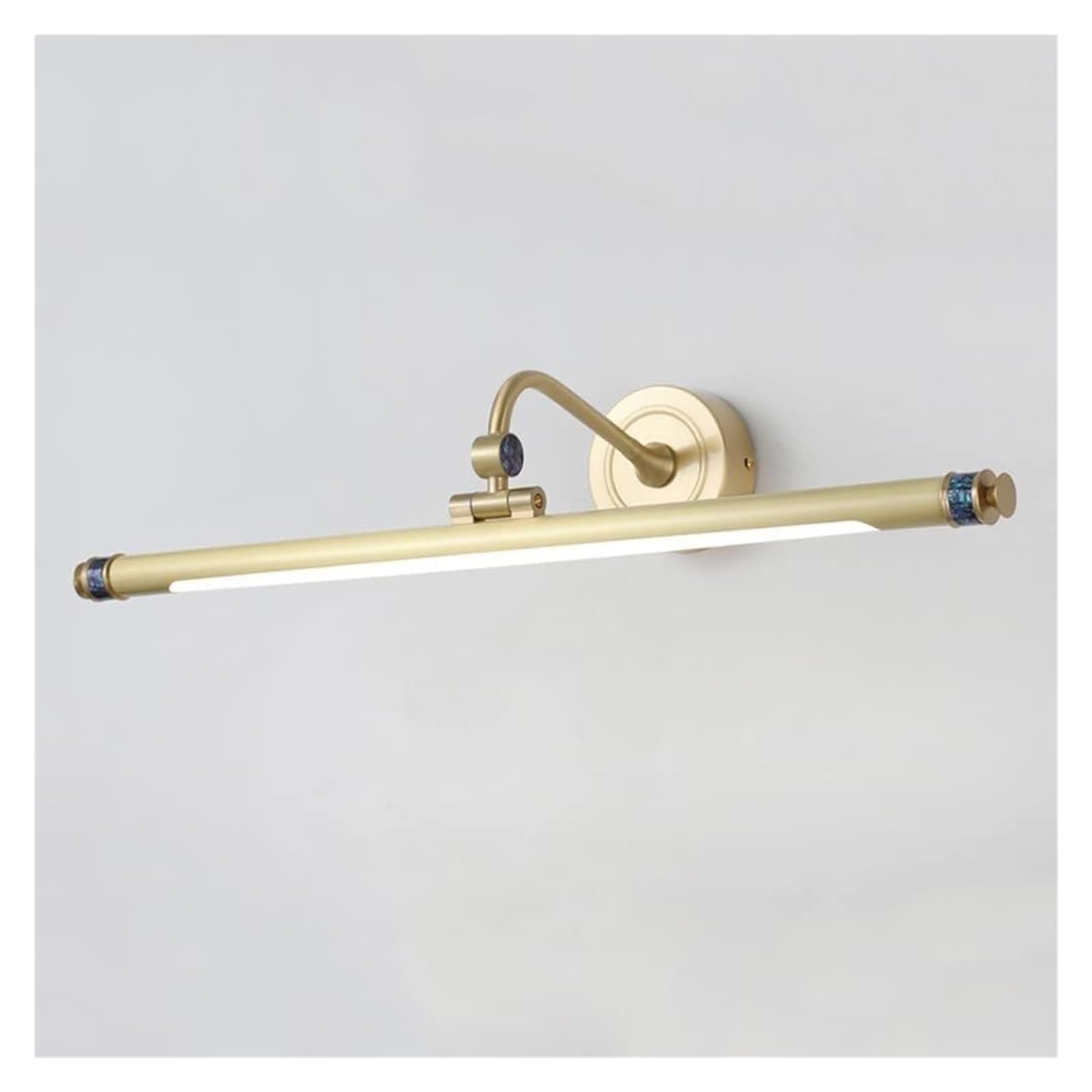Olskfuh Copper Wall Lamp Mirror Front Lights Vanity Mirror Lamps Led Mirror Front Light Adjustable Linear Bathroom Mirror Light For Makeup Washroom Bath, 3 Color Mode Frame Pictu,-62Cm