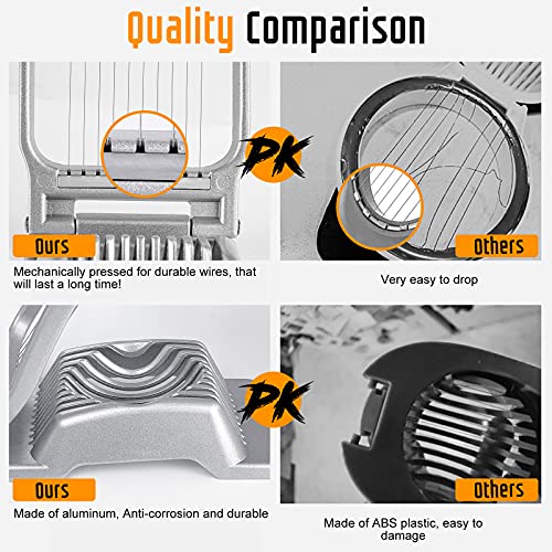 Yuzxaun Egg Slicer, Egg Slicer For Hard Boiled Eggs, Stainless Steel Wire Egg Slicer, Heavy Duty Aluminium Egg Cutter Dishwasher Safe thumb #3