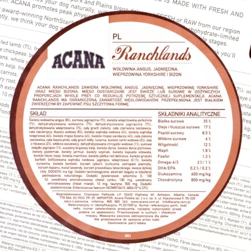 Acana Ranchlands Dog Regionals - 2 kg