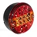 Produktbild 2er Set LED 3-Kammerleuchte Rund 140mm Hamburger Blinker Rück-/Bremslicht 12V 24V LKW PKW Anhänger [A++] Neu Old-Harvest