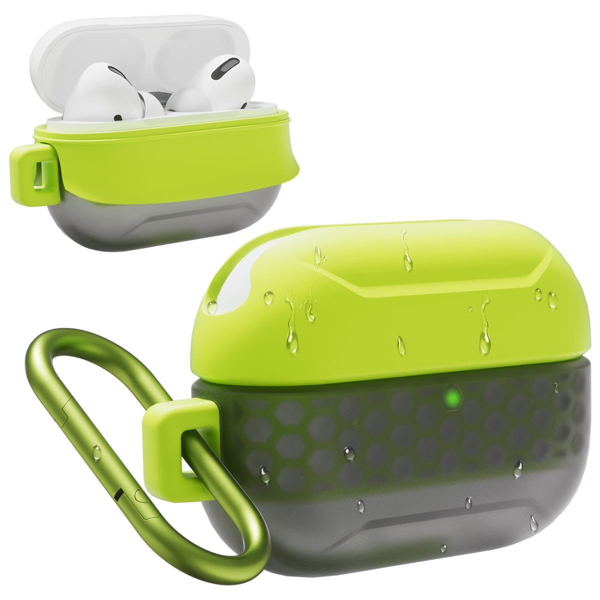 Airpods 3ケース ワイヤレス充電 対応 カラビナ付 ミリタリー