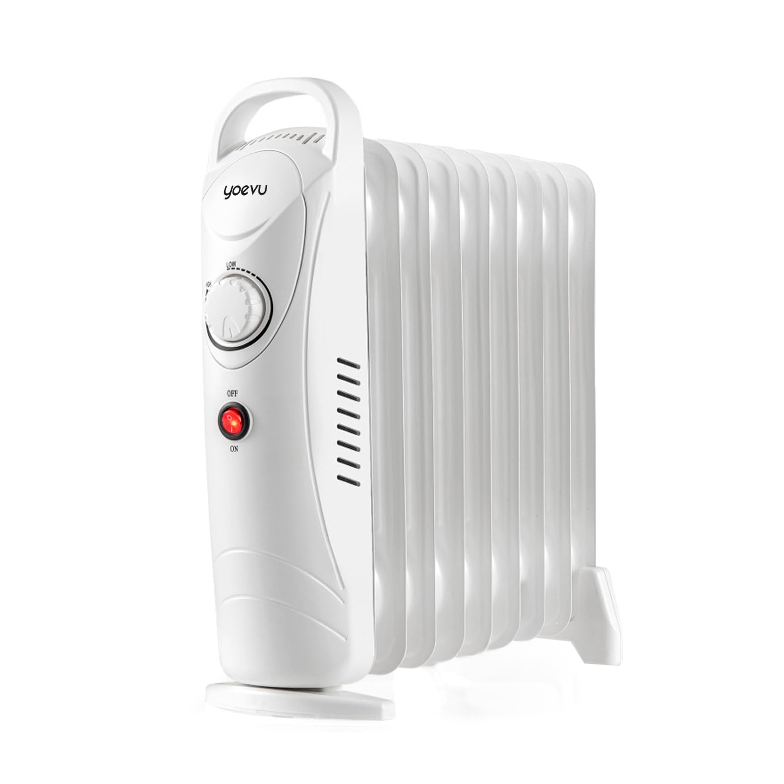 YOEVU | Radiador de aceite | 1000W, 9 elementos, blanco, 42x13x42cm | Protección contra sobrecalentamiento, diseño compacto, eficiencia energética | Calefacción portátil