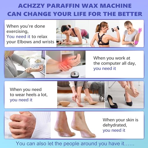 Achzzy Paraffin Wax Machine for Hand and Feet - Paraffin Wax Bath 4500ml Paraffin Wax Warmer, Intelligent Heating for Fast Melting, Moisturizing Kit Auto-time and Keep Warm Paraffin Hand Wax Machine