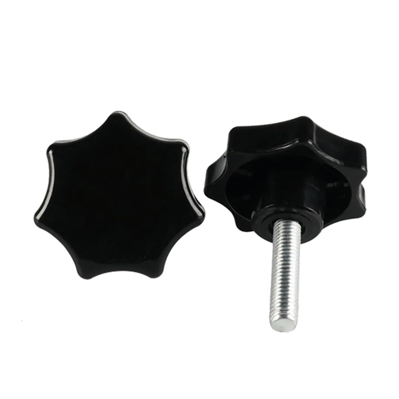 Tornillo de Mariposa de plástico Negro M8 M10 con pomo de Agarre Manual, Tornillo de Mariposa de 7 Esquinas, n.° 60(M10x40mm)