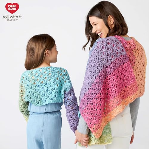 Image of Red Heart Roll with It Sparkle Sedona Yarn - 3 Pack of 5.3oz /150g - Blend - 4 Medium (Worsted) - 561 Yards - Knitting /Crochet