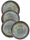 jinsongdafa 10 inch Ceramic Dinner Plates Set of 4, Main Dish for Steak, Bread, Risotto, Pasta, Sala