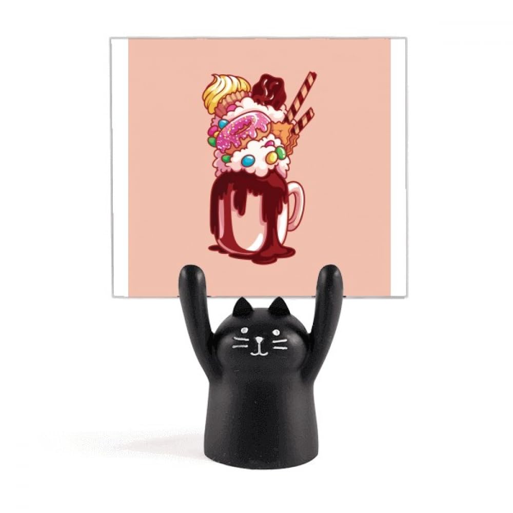 Porte-gobelet Donut Chat noir pour biscuits et glaçons