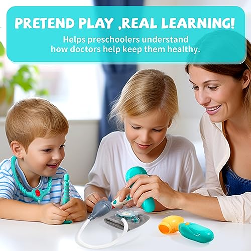Uloveme 660-88 Doctor Kit For Toddlers 3-5 - Preschool Pretend Play Medical Kit With Stethoscope, Blood Pressure Cuff And Carrying Bag- Dress Up Toys thumb #5