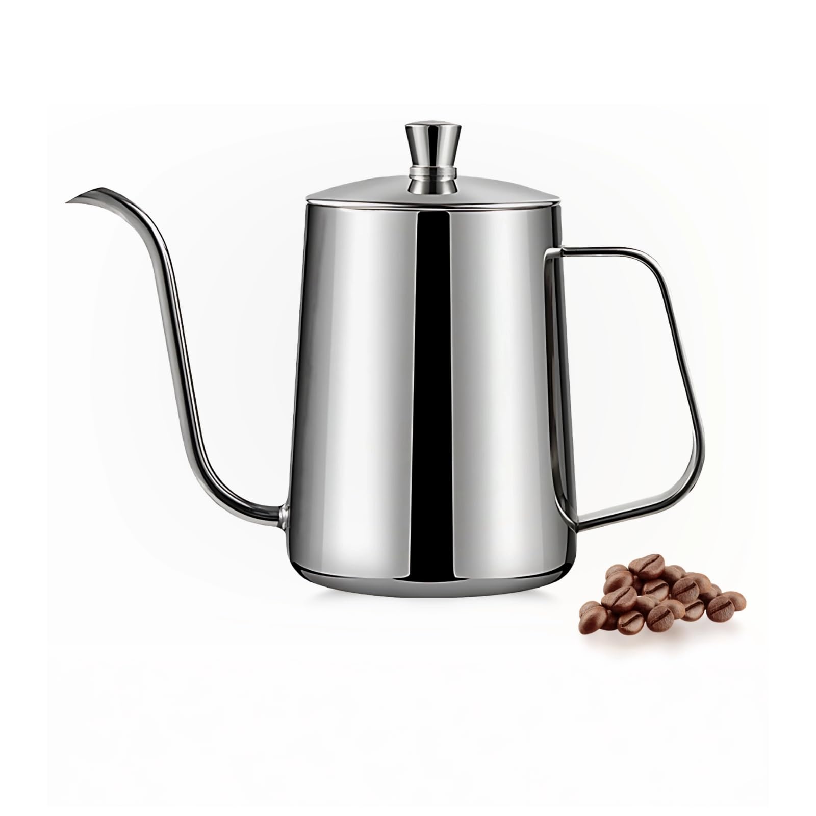 CHFNJJステンレス製 コーヒーポット グースネック 細口 ドリップケトル 目盛り付き コーヒー ドリップポット (600ML)