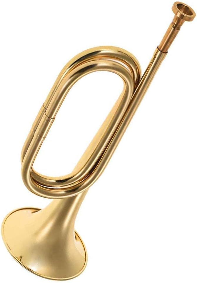 Liyafy Trumpet Brass Cavalry for Professional Cavalry Bugle Military Orchestra Gold : Musical Instruments