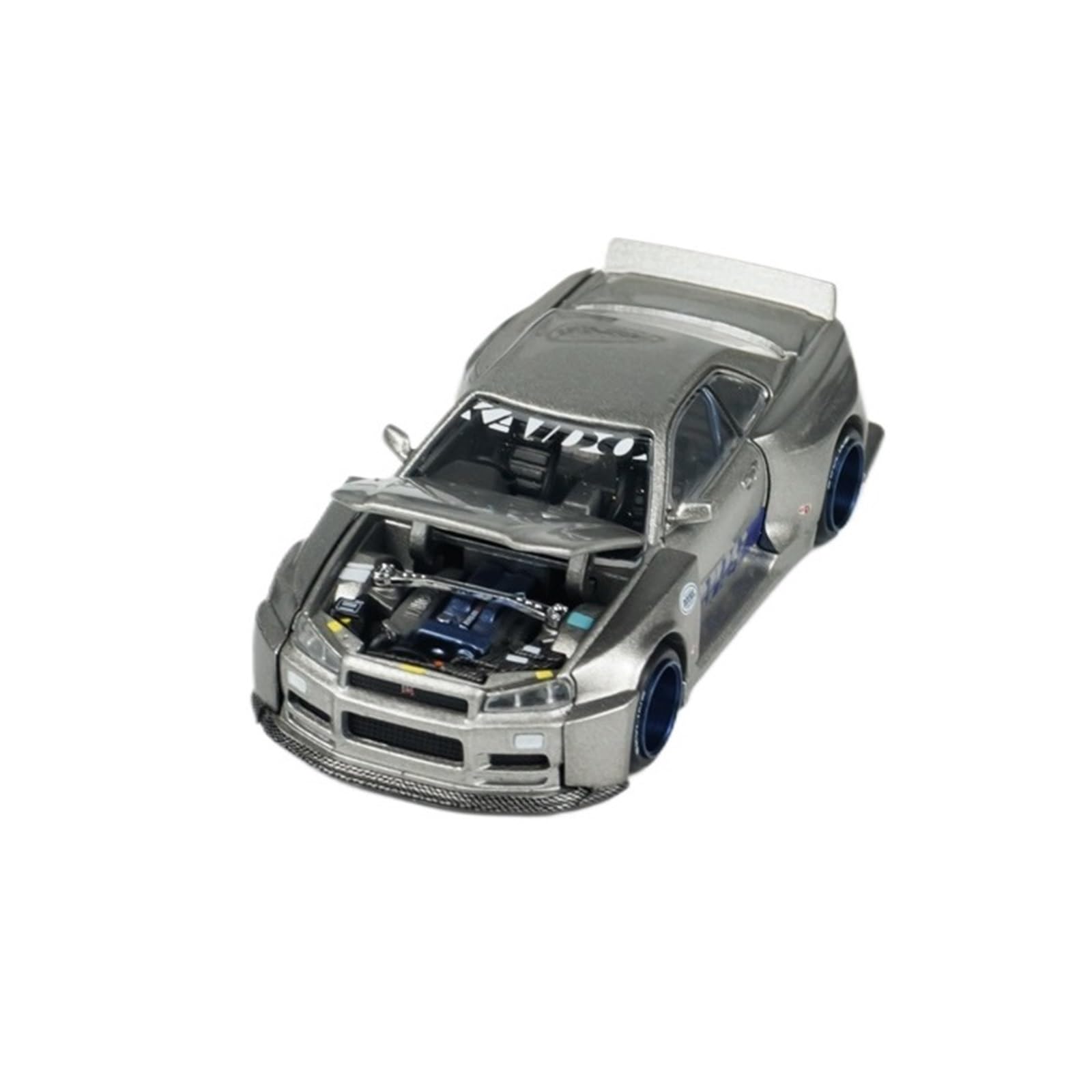 Metallo Scala Replica 1 64 Per Nissan Skyline GTR R34 Aero Modello Auto Sportiva Pressofusa In Lega Simulazione Decorazione In Miniatura Hobby Veicoli Giochi Set(Argento)