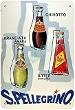 OSONA S.Pellegrino Aranciata Chinotto Bitter Rétro nostalgique Art traditionnel rouille couleur étain Logo publicité frappante décoration murale cadeau
