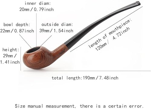 Miniatura 3 de MUXIANG Tubería de tabaco ajuste 0.118 in Filtros Artesanal Diseño AD0043