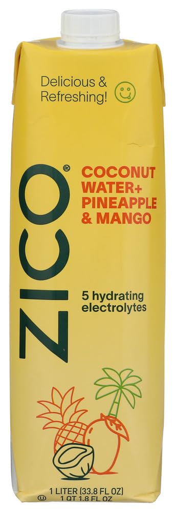 Zico, Pineapple Mango Coconut Water, 33.8 Fl Oz