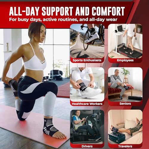 Image of Ankle Compression Sleeve - Ankle Support for Women & Men | Compression Sleeve for Achilles Tendon Support, Ankle Stability, Running, Training, Fitness & Daily Wear