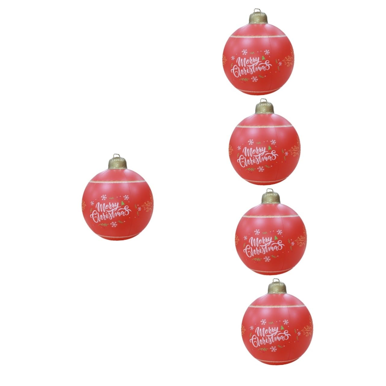 Zerodeko 5 Pièces Boule De Noël Gonflable Gonflables Boule Gonflable De Noël Ornement Ballons Géants Décoration De Boule Décor De Noël Ballons d'or Décoration Gonflable en