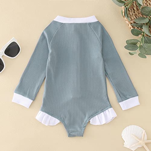 KAGAYD Baby Toddler Boys Girls Zipper Rash Guard Swimsuit 1-Pieces Beach Swimwear Bathing Suits for Child3