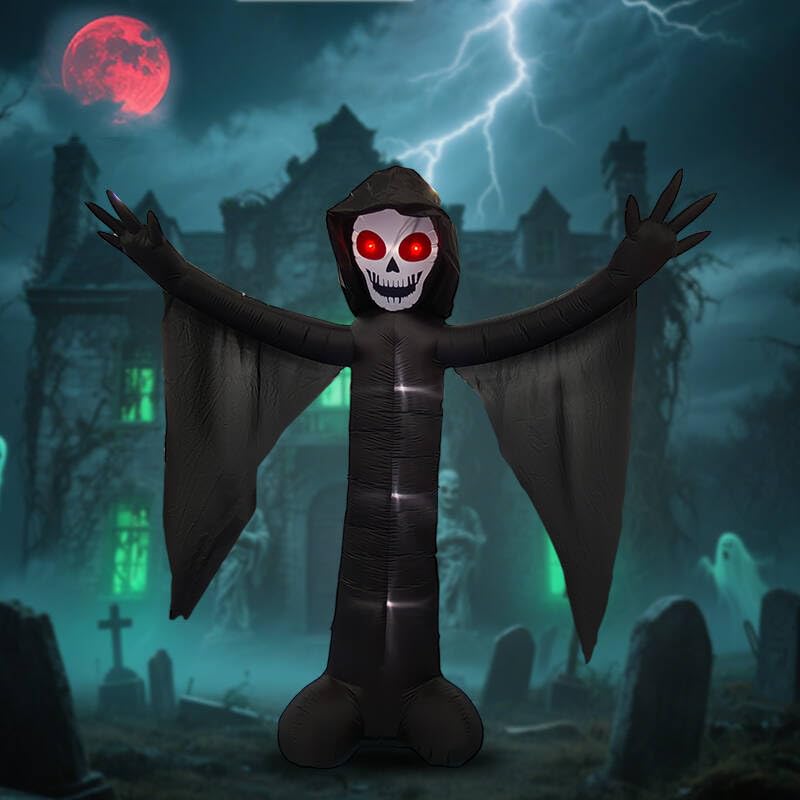 Fantôme gonflable Halloween 3m faucheuse pour cour