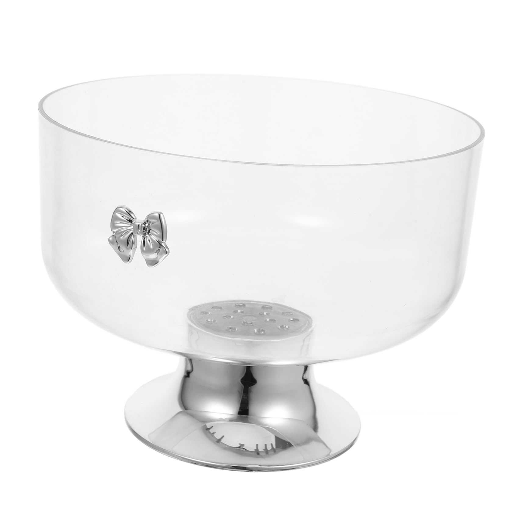 KICHOUSE Elegant Large Fruit Bowl Pedestal Modern Trifle Bowl for Kitchen Acrylic Salad Display Stand