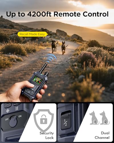 BLACKDOG Military Dog Shock Collar 2 Dogs (5-150lbs) - 4200ft Dog Training Collar with Remote, 4 Training Modes, Flashlight&Strobe, 90-Day Battery, IP67 Waterproof Dog E Collar for All Breeds (Blue) - Image 7