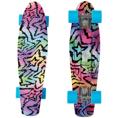 Skateboard for Kids 8-12, Complete 22 Inch Mini Cruiser, Standard Skateboard for Beginners Teens