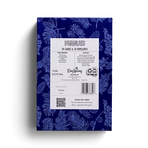 DaySpring - Peanuts Christmas - Good Tidings of Great Joy - 18 Christmas Boxed Cards & Envelopes, KJV - Image 4