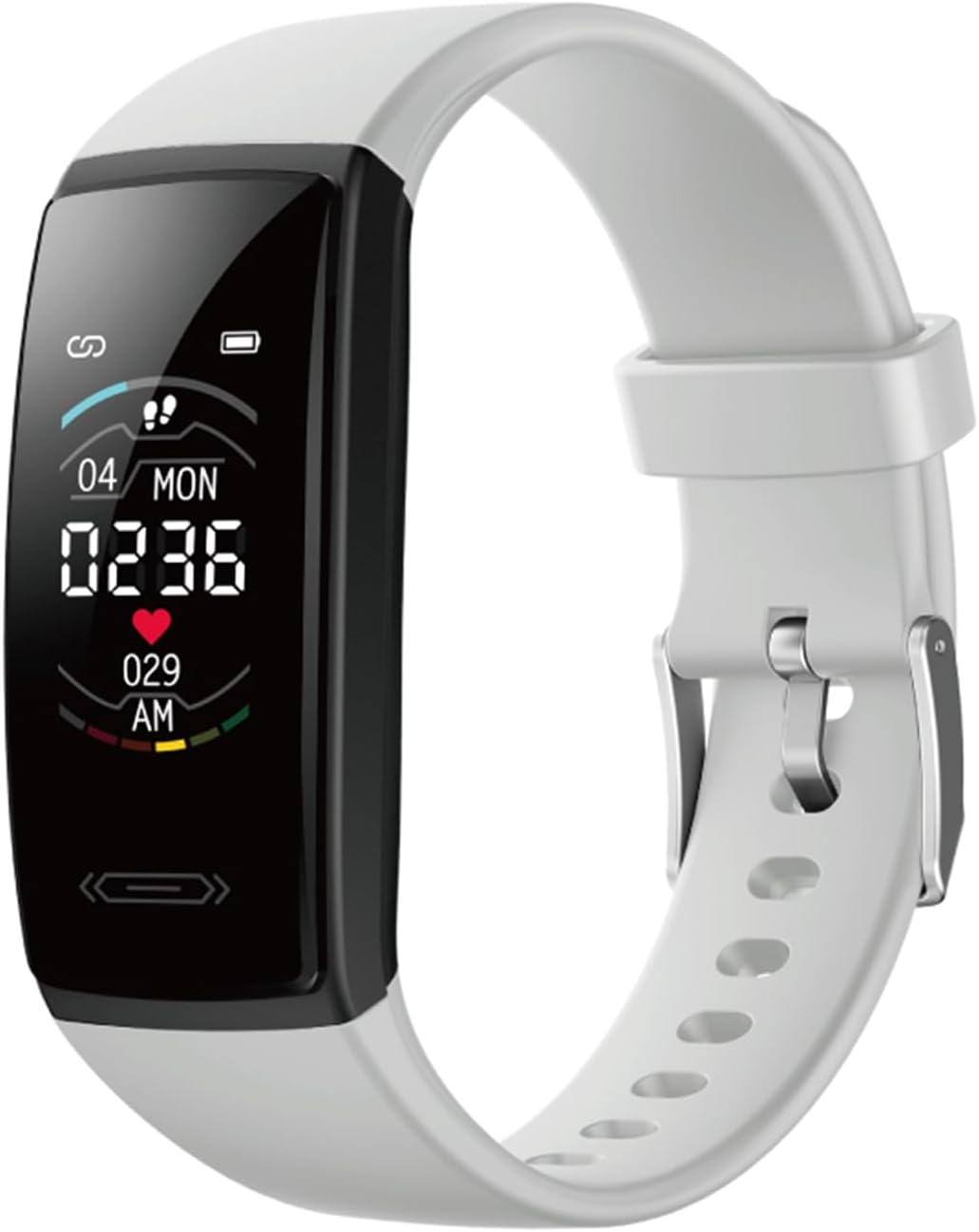 グリーンハウス スマートウォッチ スリム アプリ通知 LINE 防水 リモートシャッター iPhone Android対応 シルバー GH-SMWB-SV