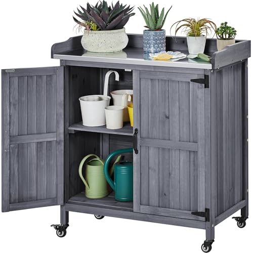 Yaheetech Garden Potting Bench Table, Outdoor Garden Horticultural...