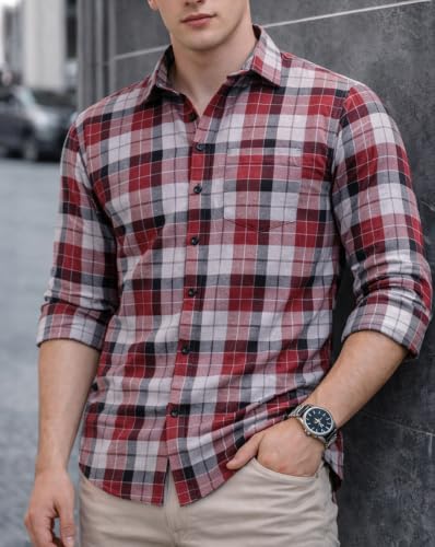 Image of Noble Monk Men's Full Sleeve Shirt | Casual Formal Button Down Top | Regular Fit Stylish Wear | Comfortable Everyday Apparel